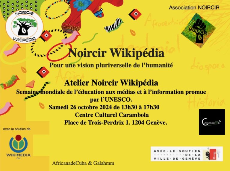 Atelier de contribution Noircir Wikipédia dans le cadre de La Semaine mondiale de l’éducation aux médias et à l’information