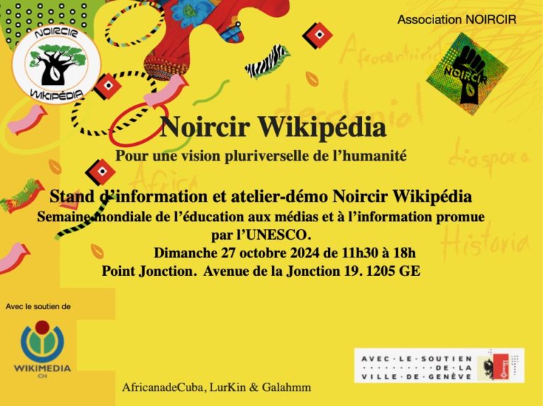Stand d’information et atelier démonstration Noircir Wikipédia à la Jonction.