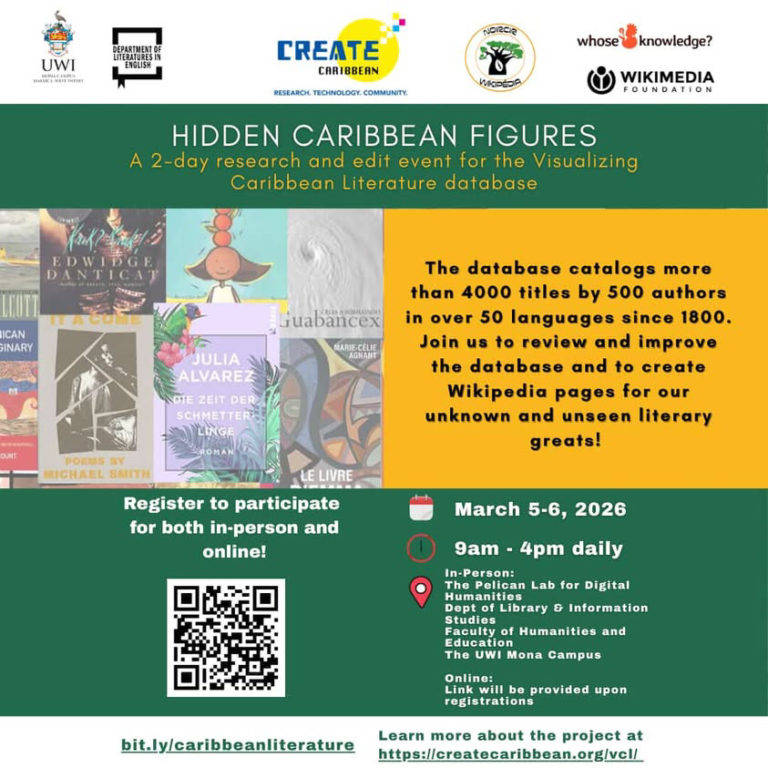 HIDDEN CARIBBEAN FIGURES.Edit-a-thon with Noircir Wikipédia & Whose Knowledge